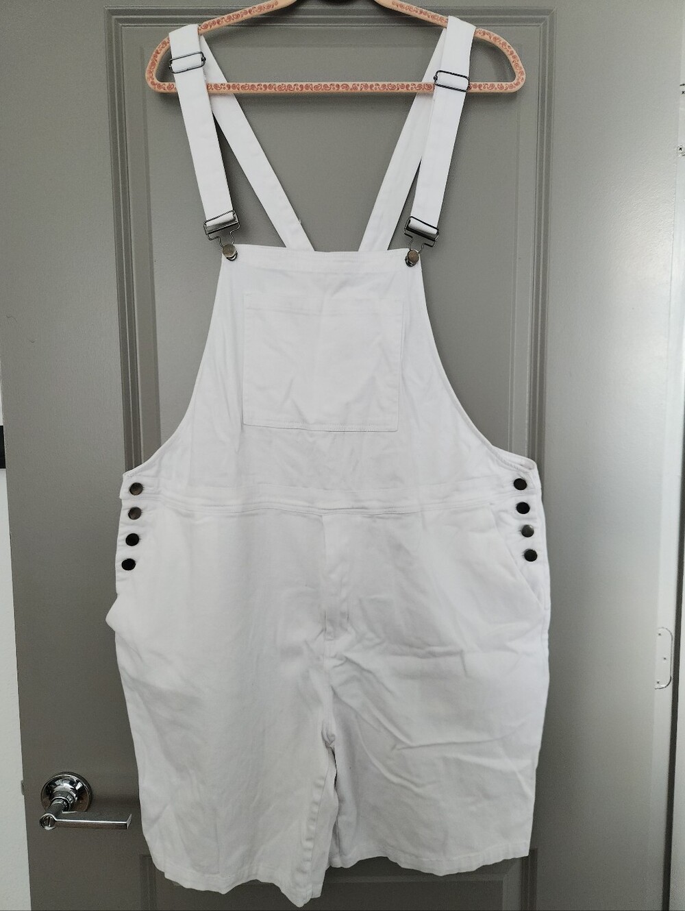 Runcati White Cotton Overalls — Relaxed Short Jumpsuit